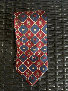 Golf Crest Flag Motif Heritage Americana Collector’s Silk Blend Tie
